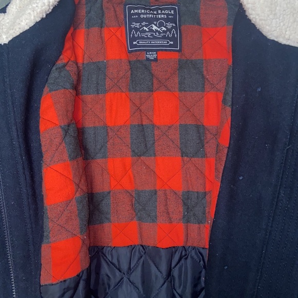 American Eagle Outfitters AEO Wool Blend Button Pea Coat Size Small - Picture 6 of 8